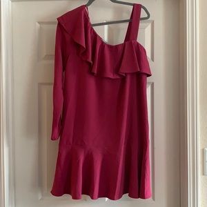 Skies are Blue One Shoulder Ruffle Dress NWT